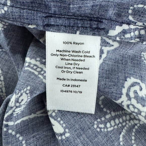 Talbots Blouse Top 2X Blue White Paisley Long Sleeve‎ Rayon NWT TP-3362 - Picture 8 of 8